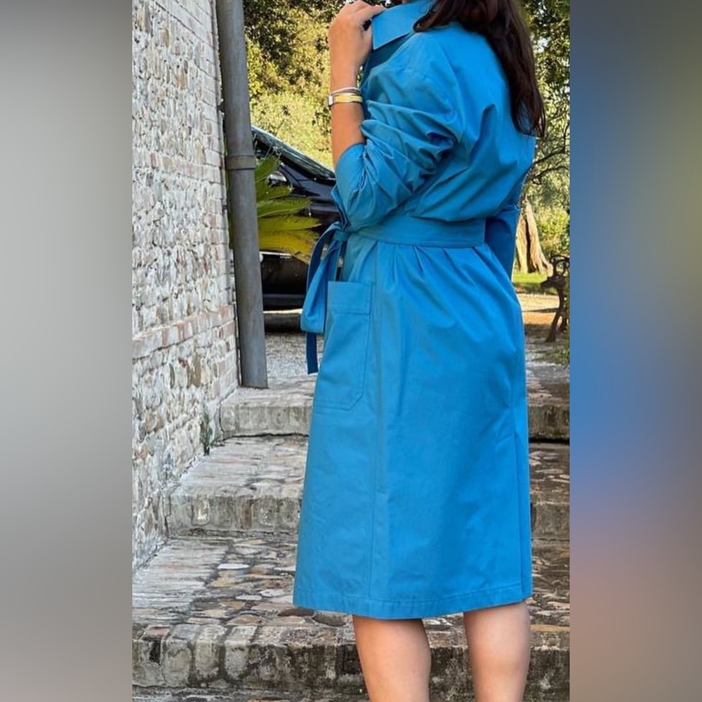MaxMara SportMax Label-cut Poplin Shirt Trench Dress US4/6 165/88ANew Never Wore - Picture 6 of 16